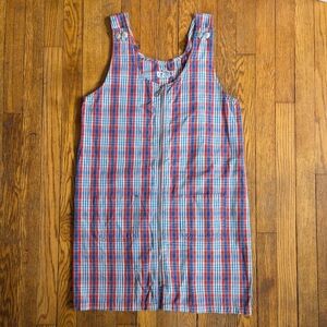 Vintage 90's Y2k Plaid Overall Dress